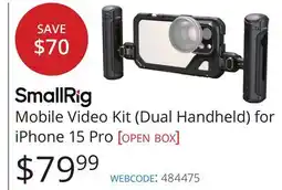 Vistek SmallRig Mobile Video Kit (Dual Handheld) for iPhone 15 Pro [OPEN BOX] offer