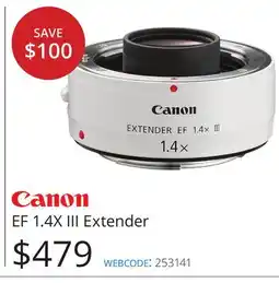 Vistek Canon EF 1.4X III Extender offer