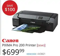 Vistek CANON PIXMA Pro 200 Printer offer