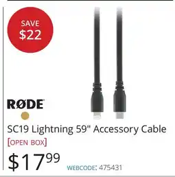 Vistek Rode SC19 Lightning 59 Accessory Cable offer