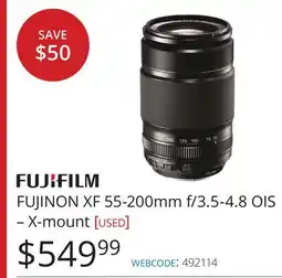 Vistek Fujifilm FUJINON XF 55-200mm f/3.5-4.8 OIS – X-mount [used] offer