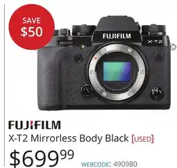 Vistek Fujifilm X-T2 Mirrorless Body Black [USED] offer