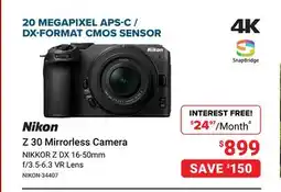 Visions Electronics Nikon Z 30 Mirrorless Camera offer