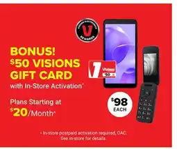 Visions Electronics BONUS! $50 VISIONS GIFT CARD offer