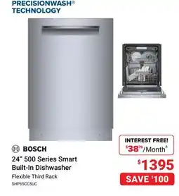 Visions Electronics Bosch 24 500 Series Smart Built-In Dishwasher offer