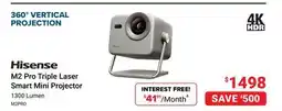 Visions Electronics Hisense M2 Pro Triple Laser Smart Mini Projector offer