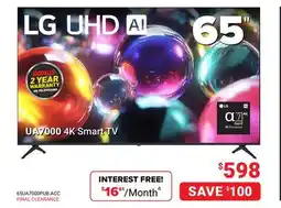 Visions Electronics LG 65 UA7000 4K Smart TV offer