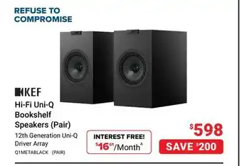 Visions Electronics KEF Hi-Fi Uni-Q Bookshelf Speakers (Pair) offer