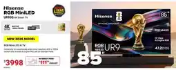 Visions Electronics Hisense 85 RGB MiniLED UR9SG 4K Smart TV offer