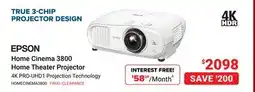 Visions Electronics Epson Home Cinema 3800 Home Theater Projector offer