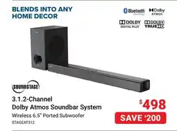 Visions Electronics SoundStage 3.1.2-Channel Dolby Atmos Soundbar System offer