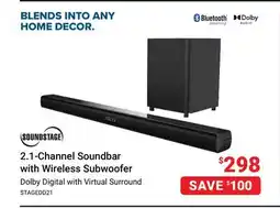 Visions Electronics 2.1-Channel Soundbar with Wireless Subwoofer offer