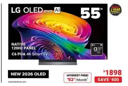 Visions Electronics LG 55 OLED evo AI NATIVE 120Hz PANEL C6 PUA 4K Smart TV offer