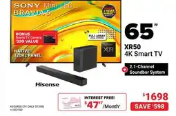 Visions Electronics Sony 65 XR50 4K Smart TV Mini LED Bravia 5 NATIVE 120Hz PANEL offer