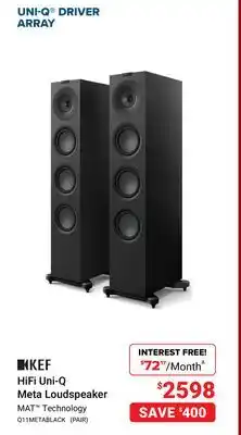 Visions Electronics KEF HiFi Uni-Q Meta Loudspeaker offer