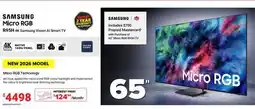 Visions Electronics Micro RGB R95H 4K 65 Samsung Vision AI Smart TV offer