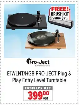 2001 Audio Video E1WLNT/HGB PRO-JECT Plug & Play Entry Level Turntable offer