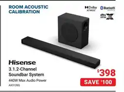 Visions Electronics Hisense 3.1.2-Channel Soundbar System offer