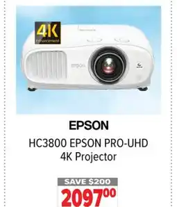 2001 Audio Video HC3800 EPSON PRO-UHD 4K Projector offer