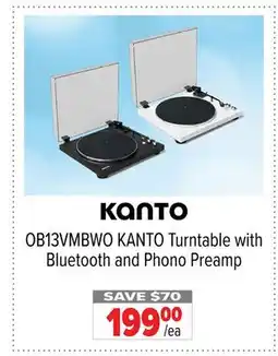 2001 Audio Video OB13VMBWO KANTO Turntable with Bluetooth and Phono Preamp offer