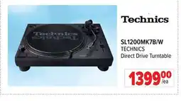 2001 Audio Video SL1200MK7B/W TECHNICS Direct Drive Turntable offer