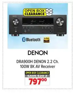 2001 Audio Video DRA900H DENON 2.2 Ch. 100W 8K AV Receiver offer