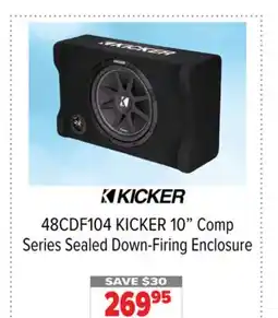 2001 Audio Video 48CDF104 KICKER 10 Comp Series Sealed Down-Firing Enclosure offer