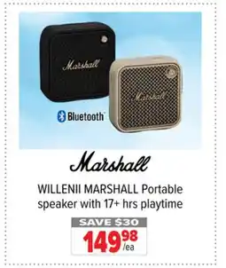 2001 Audio Video WILLENII MARSHALL Portable speaker with 17+ hrs playtime offer