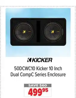 2001 Audio Video 50DCWC10 Kicker 10 Inch Dual CompC Series Enclosure offer