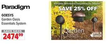 2001 Audio Video GOESYS Paradigm Garden Oasis Essentials System offer