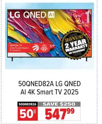 2001 Audio Video 50QNED82A 50 LG QNED AI 4K Smart TV 2025 offer