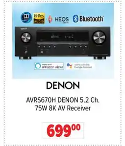 2001 Audio Video AVRS670H DENON 5.2 Ch. 75W 8K AV Receiver offer