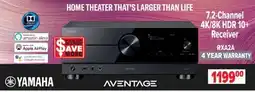 2001 Audio Video RXA2A YAMAHA 7.2-Channel 4K/8K HDR 10+ Receiver offer