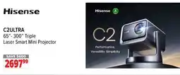 2001 Audio Video C2ULTRA Hisense 65-300 Triple Laser Smart Mini Projector offer