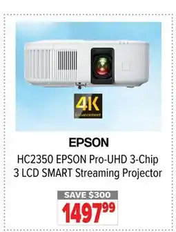 2001 Audio Video HC2350 EPSON Pro-UHD 3-Chip 3 LCD SMART Streaming Projector offer