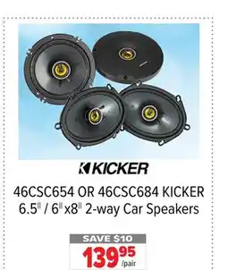 2001 Audio Video 46CSC654 OR 46CSC684 KICKER 6.5 / 6x8 2-way Car Speakers offer