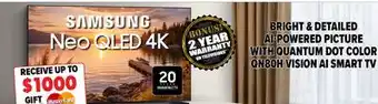 2001 Audio Video QN65QN80H 65 SAMSUNG Neo QLED 4K offer