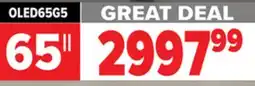 2001 Audio Video OLED65G5 65 LEG OLED evo AI G5 4K Smart TV 2025 with Supplied Wall Mount offer