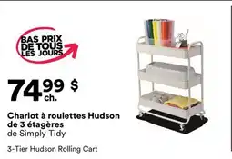 Michaels Chariot à roulettes Hudson de 3 étagères de Simply Tidy offer