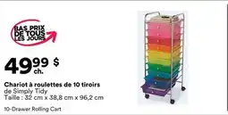 Michaels Chariot à roulettes de 10 tiroirs de Simply Tidy offer