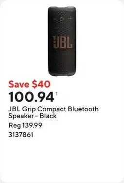 Staples JBL Grip Compact Bluetooth Speaker - Black offer