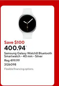 Staples Samsung Galaxy Watch8 Bluetooth Smartwatch - 40 mm - Silver offer