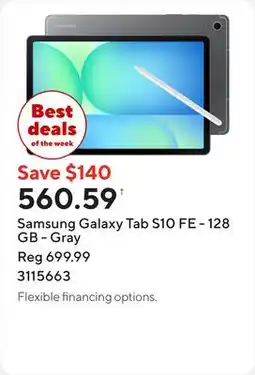 Staples Samsung Galaxy Tab S10 FE - 128 GB - Gray offer