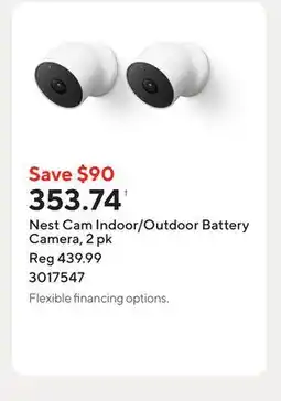Staples Nest Cam Indoor/Outdoor Battery Camera offer