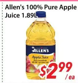 Bestco Food Mart Allen's 100% Pure Apple Juice offer