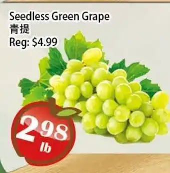 Food Depot Supermarket Seedless Green Grape offer