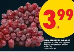No Frills Red seedless grapes offer