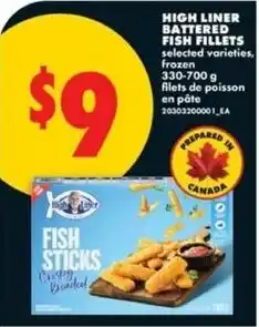 No Frills High liner battered fish fillets offer