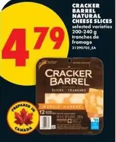 No Frills Cracker barrel natural cheese slices offer