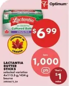 No Frills Lactantia butter sticks offer